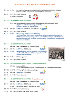 Monatsinfo 10/25 / tschaly